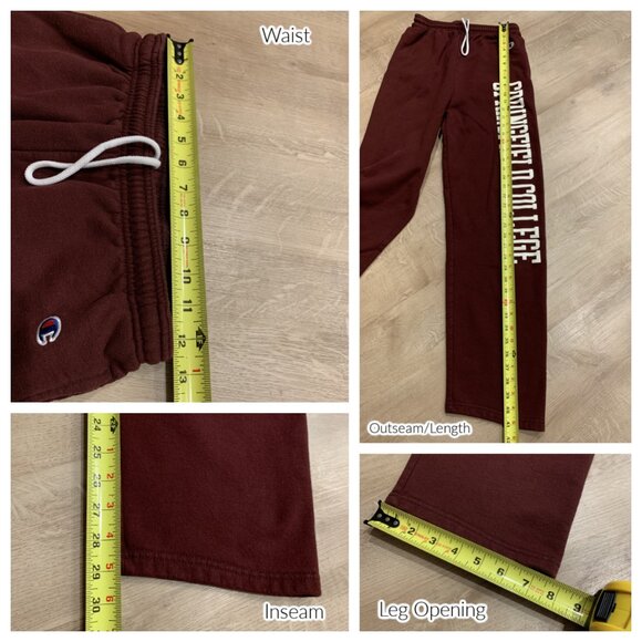 Champion Springfield College Pride Sweatpants Men's Small S Burgundy Pants - Picture 5 of 5
